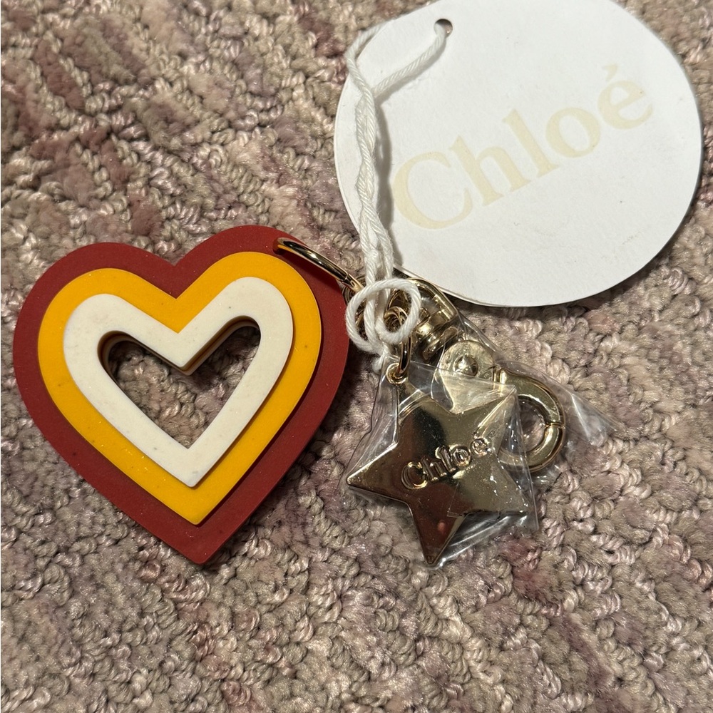 Chloé Multicolor Heart and Star Keychain